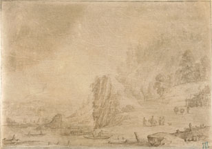 Marten de Cock (Flemish, ca. 1576–ca. 1661) Riverside Landscape, 1636 Pen and brown ink, black chalk on parchment Crocker Art Museum, E. B. Crocker Collection; 1871.547