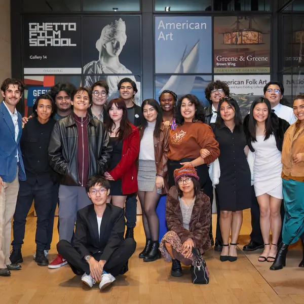 Ghetto Film School participants inside the Scott Galleries.