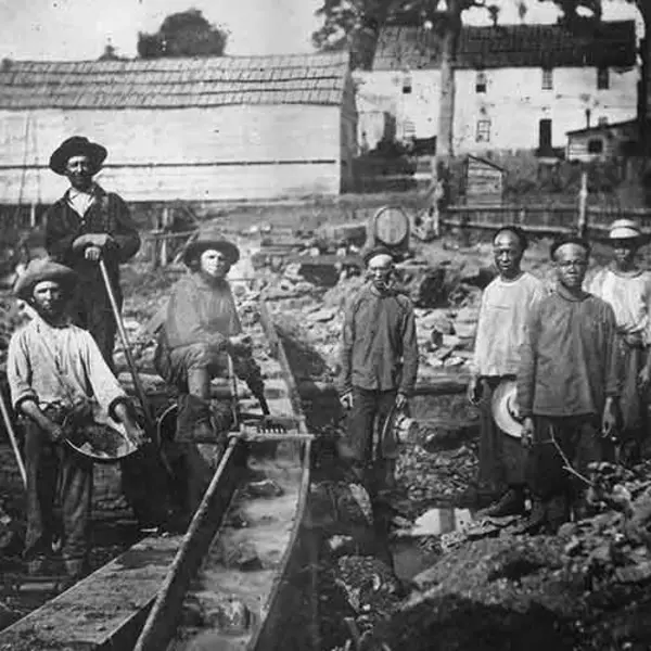 Miners at Auburn Ravine, California, 1852. Unknown photographer. The Huntington Library, Art Museum, and Botanical Gardens.