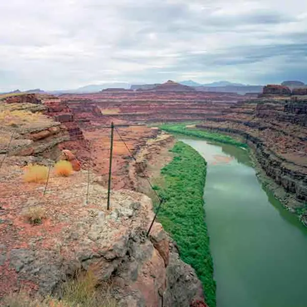 Karen Halverson, Shafer Trail, near Moab, Utah from the Downstream series, 1994–95. Archival pigment print; 24 x 20 in. Courtesy of the Artist.