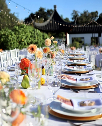 A beautifully set table ready for guests.