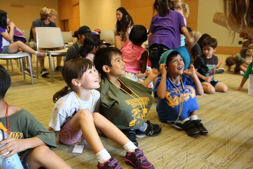 Campers listening intently