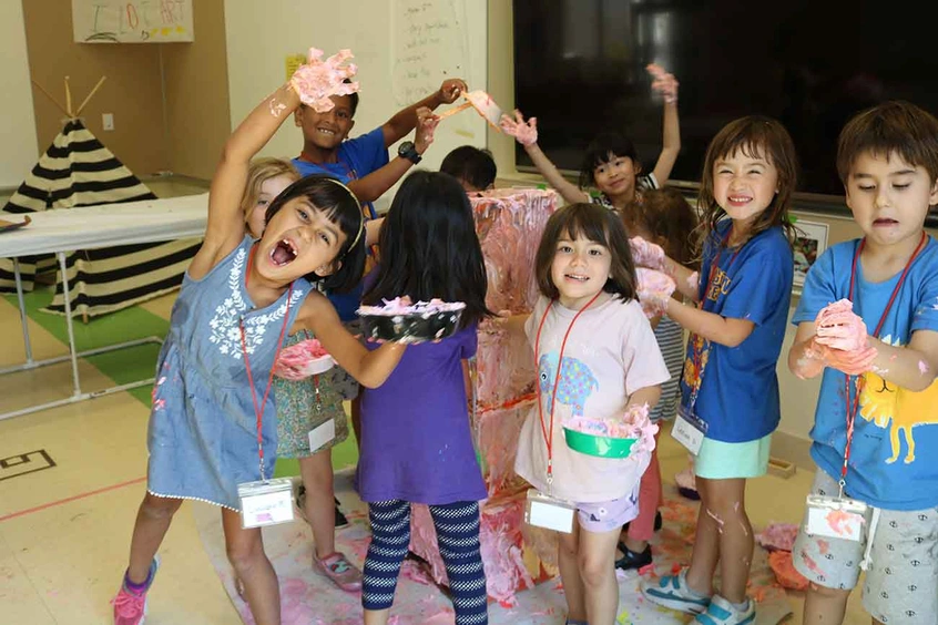 Group of smiling campers