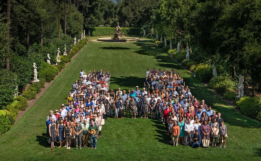 Huntington staff celebrating The Huntington’s Centennial in August 2019