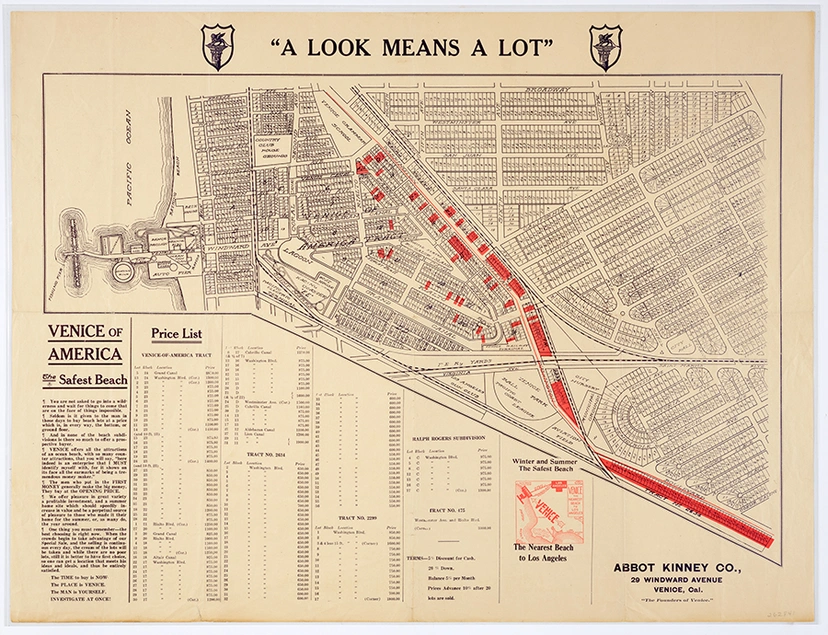 Abbot Kinney Co. Map of "Venice of America", ca. 1911