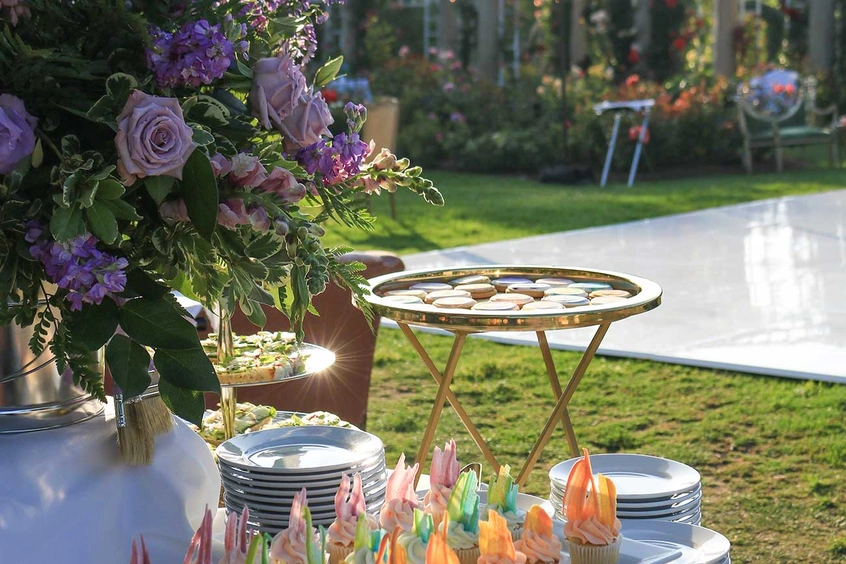 buffet in the rose garden