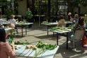 Participants arranging flowers with the Flowers Duet