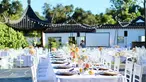 A beautifully set table ready for guests.