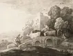 Thomas Gainsborough (British, 1727-1788), Wooded Landscape with Herdsmen Driving Cattle over a Bridge, Rustic Lovers and Ruined Castle, 1779-80. Soft-ground etching, 2nd state. The Huntington Library, Art Collections, and Botanical Gardens, gift of Norman Baker of Evans, Pierson & Co.