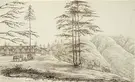 Col. George Francis White (British, 1808-1898), Lord Dalhousie's Residence, Simla, 1831, pen and ink.