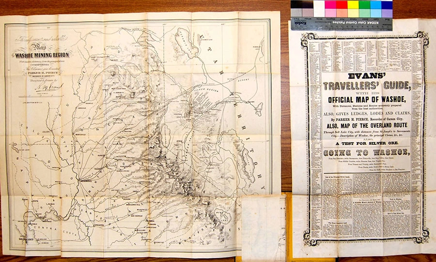 Unfolded map of mines, 1859-1861.