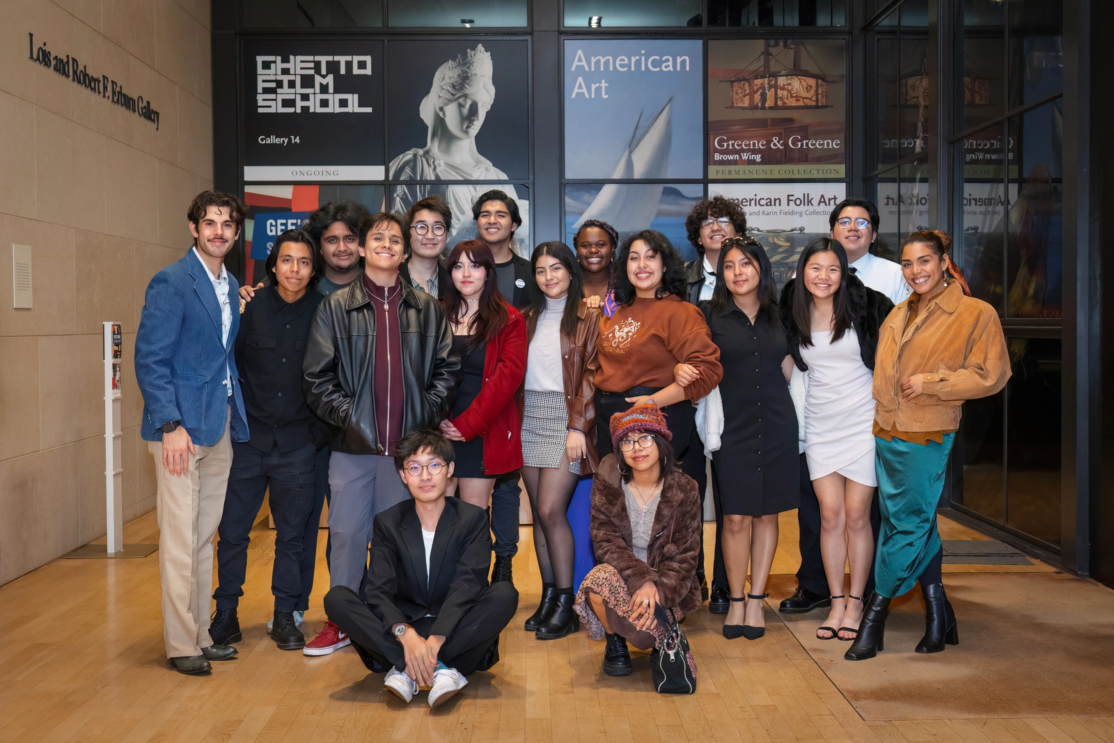 Ghetto Film School participants inside the Scott Galleries.