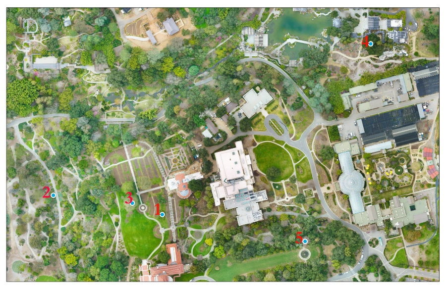 Map of trees at The Huntington