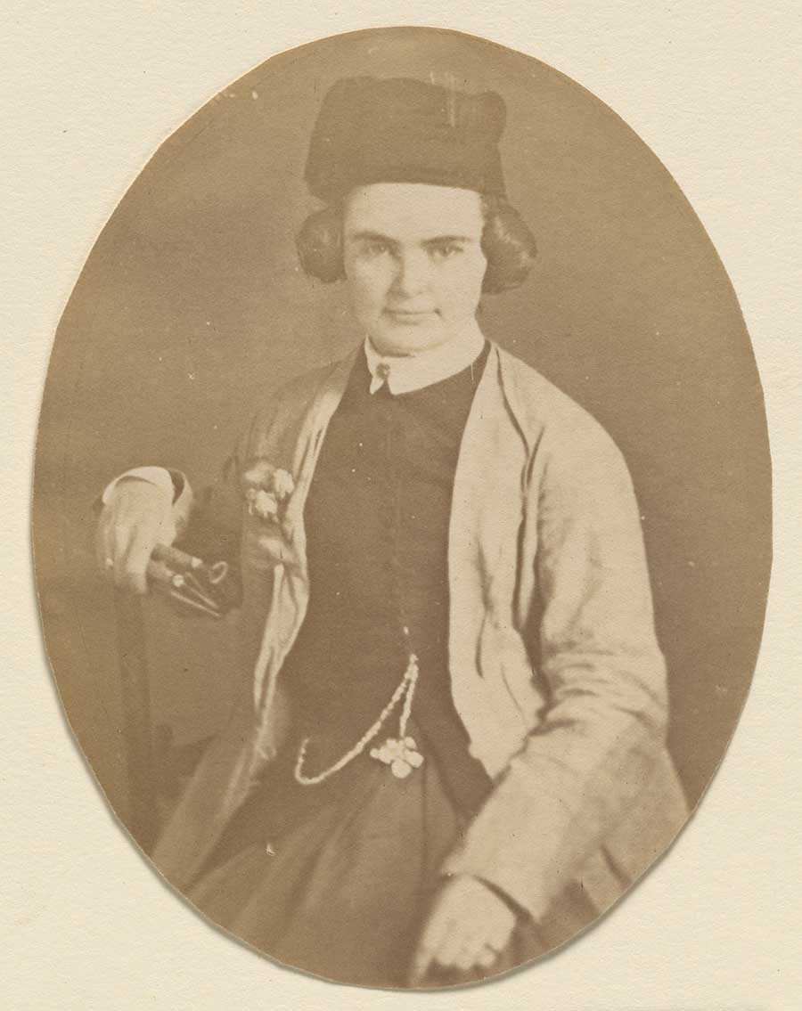 Unknown photographer, Harriet Goodhue Hosmer, ca. 1855, salted paper print, 6 1/8 x 4 11/16 in. (15.5 cm x 11.9 cm). National Portrait Gallery, Smithsonian Institution.